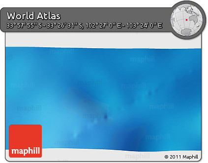 Physical 3D Map of the Area around 33° 42' 13" S, 102° 55' 30" E