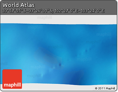 Physical 3D Map of the Area around 33° 42' 13" S, 102° 55' 30" E