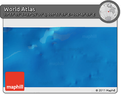 Physical 3D Map of the Area around 33° 42' 13" S, 106° 19' 29" E