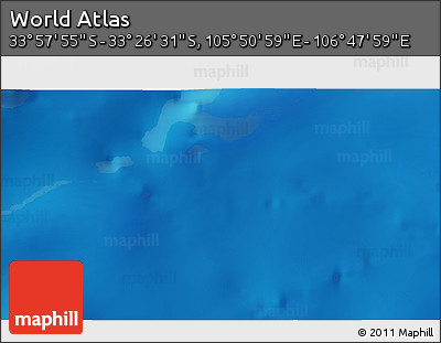 Physical 3D Map of the Area around 33° 42' 13" S, 106° 19' 29" E
