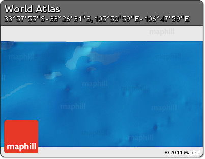 Physical 3D Map of the Area around 33° 42' 13" S, 106° 19' 29" E
