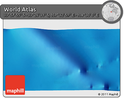 Physical 3D Map of the Area around 33° 42' 13" S, 108° 1' 30" E