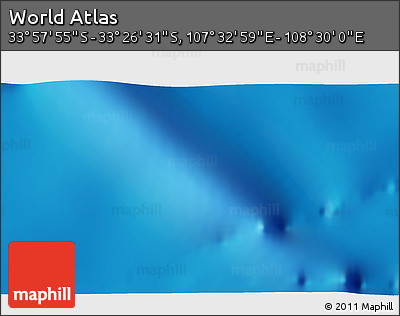 Physical 3D Map of the Area around 33° 42' 13" S, 108° 1' 30" E