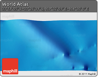 Physical 3D Map of the Area around 33° 42' 13" S, 108° 1' 30" E