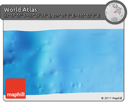 Physical 3D Map of the Area around 33° 42' 13" S, 109° 43' 29" E