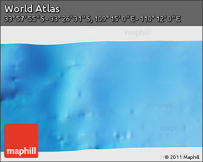 Physical 3D Map of the Area around 33° 42' 13" S, 109° 43' 29" E
