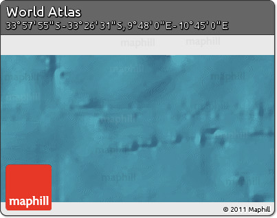 Satellite 3D Map of the Area around 33° 42' 13" S, 10° 16' 30" E