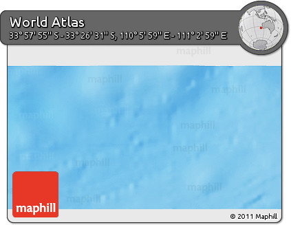Physical 3D Map of the Area around 33° 42' 13" S, 110° 34' 29" E