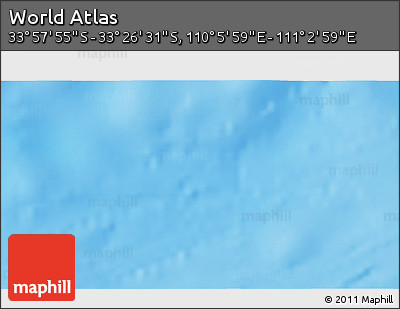 Physical 3D Map of the Area around 33° 42' 13" S, 110° 34' 29" E