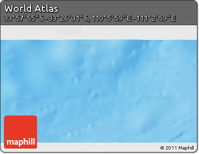 Physical 3D Map of the Area around 33° 42' 13" S, 110° 34' 29" E