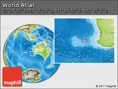 Physical Location Map of the Area around 33° 42' 13" S, 112° 16' 30" E