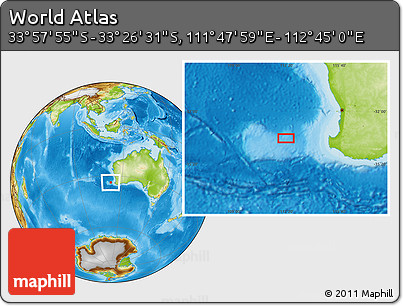 Physical Location Map of the Area around 33° 42' 13" S, 112° 16' 30" E