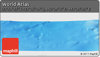 Physical Panoramic Map of the Area around 33° 42' 13" S, 113° 7' 30" E