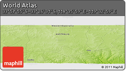 Physical Panoramic Map of the Area around 33° 42' 13" S, 119° 4' 29" E