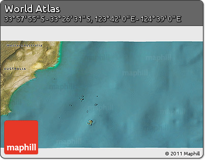 Satellite 3D Map of the Area around 33° 42' 13" S, 124° 10' 30" E