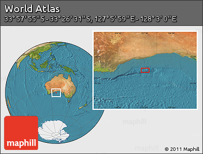 Satellite Location Map of the Area around 33° 42' 13" S, 127° 34' 30" E