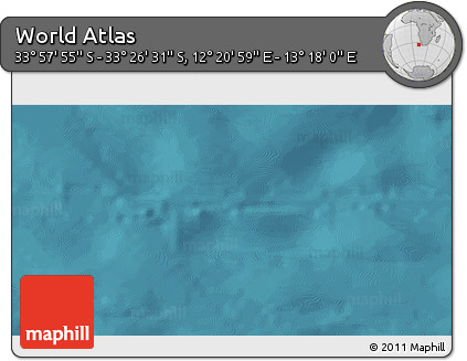 Satellite 3D Map of the Area around 33° 42' 13" S, 12° 49' 29" E