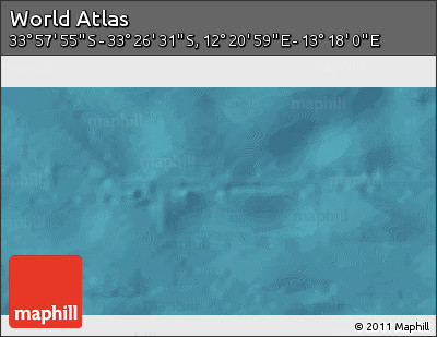Satellite 3D Map of the Area around 33° 42' 13" S, 12° 49' 29" E