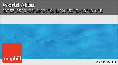 Physical Panoramic Map of the Area around 33° 42' 13" S, 12° 49' 29" E