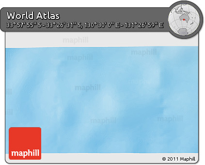 Physical 3D Map of the Area around 33° 42' 13" S, 130° 58' 29" E