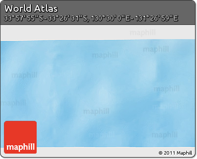 Physical 3D Map of the Area around 33° 42' 13" S, 130° 58' 29" E