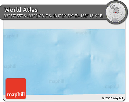 Physical 3D Map of the Area around 33° 42' 13" S, 131° 49' 29" E
