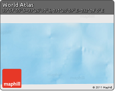 Physical 3D Map of the Area around 33° 42' 13" S, 131° 49' 29" E