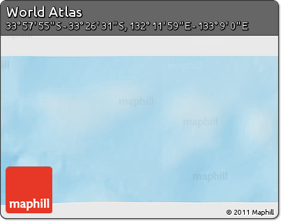 Physical 3D Map of the Area around 33° 42' 13" S, 132° 40' 30" E
