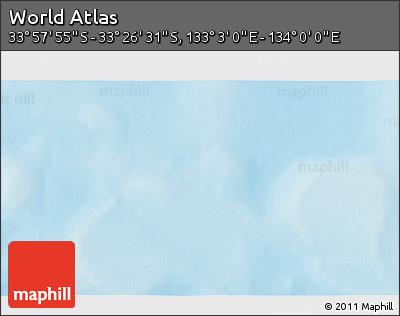 Physical 3D Map of the Area around 33° 42' 13" S, 133° 31' 30" E
