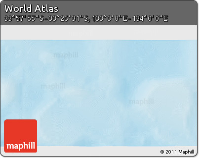Physical 3D Map of the Area around 33° 42' 13" S, 133° 31' 30" E
