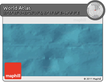 Satellite 3D Map of the Area around 33° 42' 13" S, 13° 40' 30" E