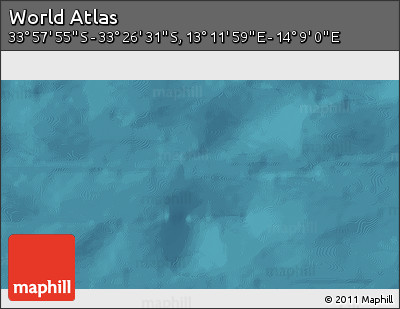 Satellite 3D Map of the Area around 33° 42' 13" S, 13° 40' 30" E