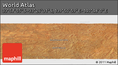 Satellite Panoramic Map of the Area around 33° 42' 13" S, 140° 19' 29" E