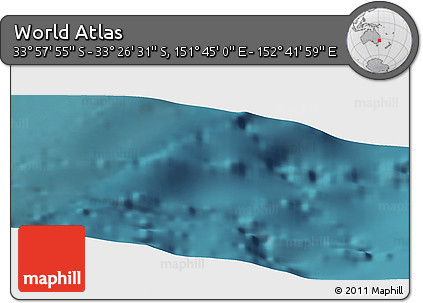 Satellite Panoramic Map of the Area around 33° 42' 13" S, 152° 13' 29" E