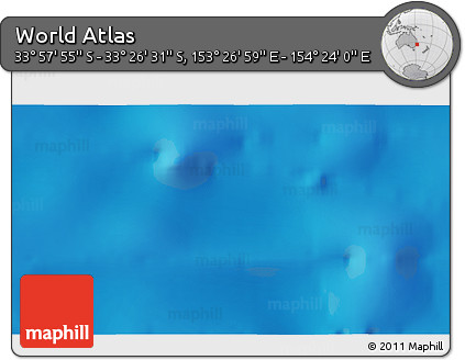 Physical 3D Map of the Area around 33° 42' 13" S, 153° 55' 30" E