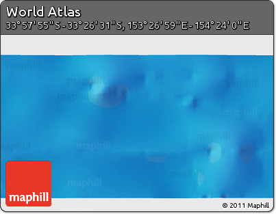 Physical 3D Map of the Area around 33° 42' 13" S, 153° 55' 30" E