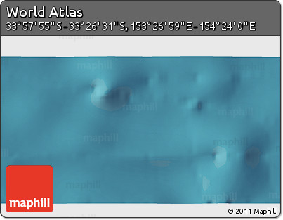 Satellite 3D Map of the Area around 33° 42' 13" S, 153° 55' 30" E
