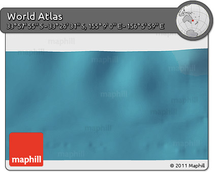 Satellite 3D Map of the Area around 33° 42' 13" S, 155° 37' 30" E
