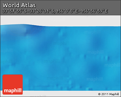 Physical 3D Map of the Area around 33° 42' 13" S, 156° 28' 29" E