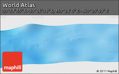 Physical Panoramic Map of the Area around 33° 42' 13" S, 159° 52' 30" E