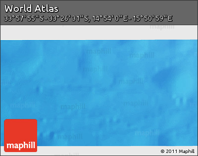 Physical 3D Map of the Area around 33° 42' 13" S, 15° 22' 30" E