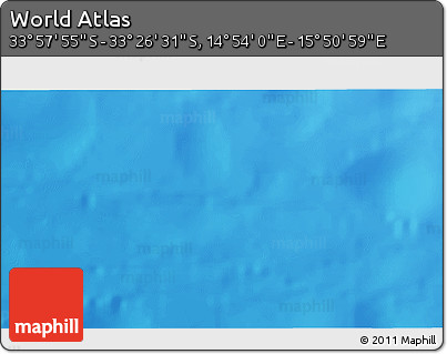 Physical 3D Map of the Area around 33° 42' 13" S, 15° 22' 30" E