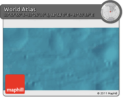 Satellite 3D Map of the Area around 33° 42' 13" S, 15° 22' 30" E