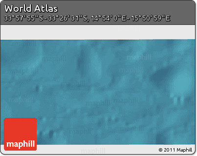 Satellite 3D Map of the Area around 33° 42' 13" S, 15° 22' 30" E