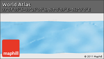 Physical Panoramic Map of the Area around 33° 42' 13" S, 161° 34' 29" E