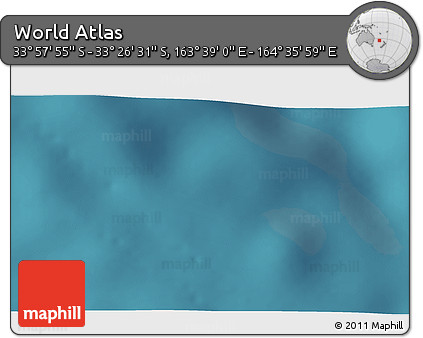 Satellite 3D Map of the Area around 33° 42' 13" S, 164° 7' 30" E