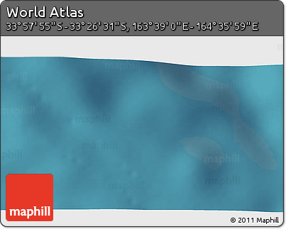 Satellite 3D Map of the Area around 33° 42' 13" S, 164° 7' 30" E