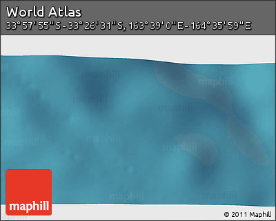 Satellite 3D Map of the Area around 33° 42' 13" S, 164° 7' 30" E