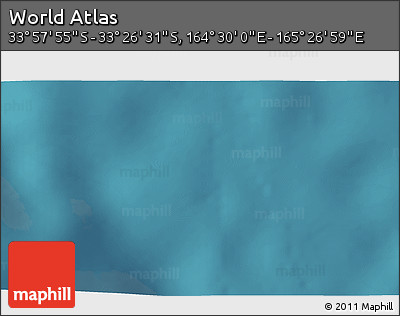 Satellite 3D Map of the Area around 33° 42' 13" S, 164° 58' 29" E