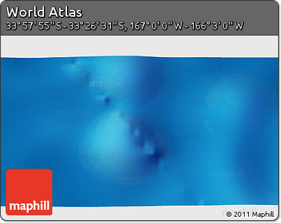 Physical 3D Map of the Area around 33° 42' 13" S, 166° 31' 30" W